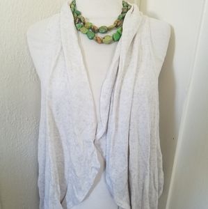 Stewart Brown Heather Gray Soft Cozy Flax Knit Sweater Vest Women's Size M/L